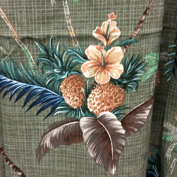 Moda Campia  Hawaiian Tropical Shirt Medium Pineapple,Hibiscus and Palm Trees - Picture 6 of 6
